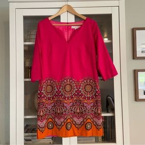 trina turk pink orange shift dress